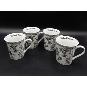 Walt Disney Mickey 90 Years Sketchbook Ceramic Minnie Mouse Mugs Coffee Cups S/4